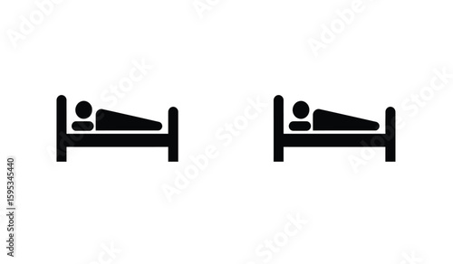 Simple Bed Icons Empty and Occupied for Website or App