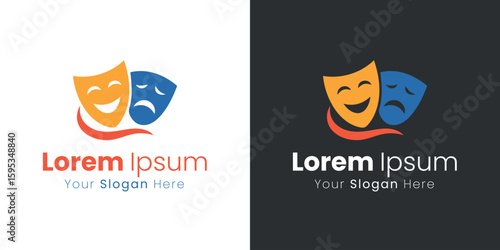 Theater Masks Emblem Representing Comedy and Tragedy in Artistic Performance and Creative Expression