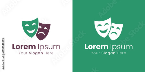 Creative Brand Identity Logo Design Featuring Comedy Tragedy Theater Masks