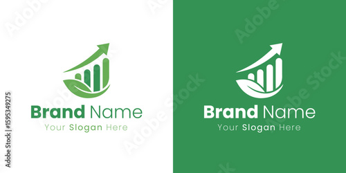 Green Growth and Financial Success Abstract Logo Design