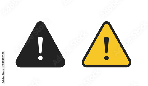 Warning Signs Black and Yellow Triangles