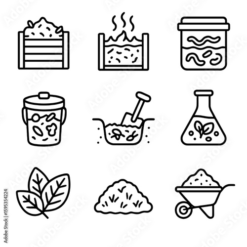 Labels isolated speech icon punctuation vector compost trench types characters icons