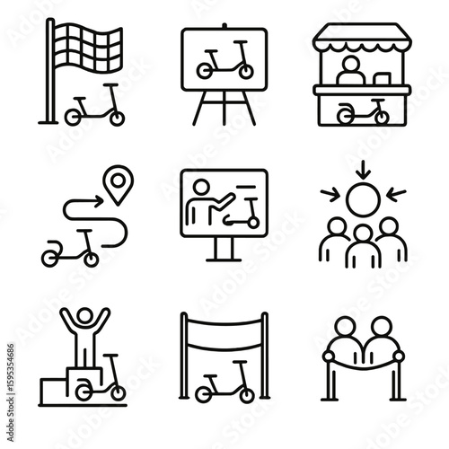 Sign typography flag event no set scooter award icon uniform icons captions