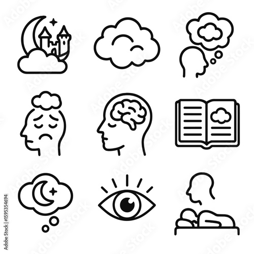Bubble icon face state dream labels abstract cyrillic cloud no icons vector