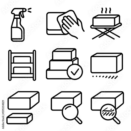Spaced labels iconography no grid vector captions modern spray yoga dent icon