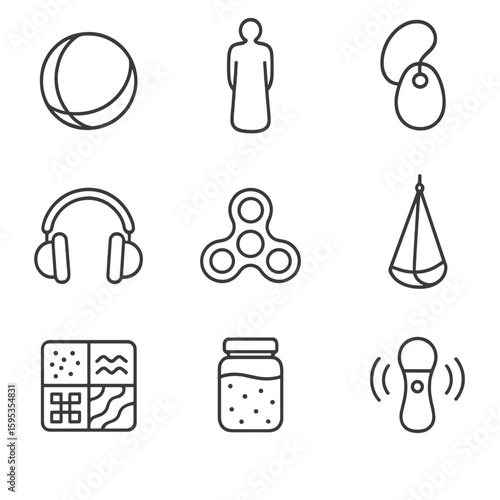 Equally fidget vector swing icons speech calming tools sensory icon no labels