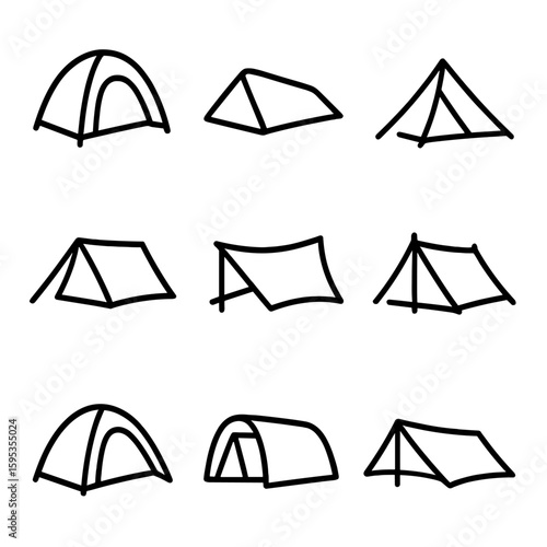 Foldable icon modern punctuation no any pole lightweight icons tent vector speech
