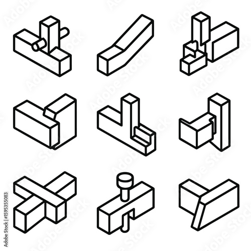 Icon vector tenon joinery emojis detailed stopped letters antique transparent no icons