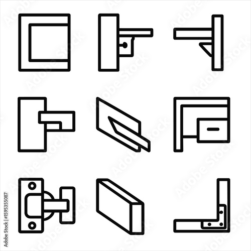 Detailed concealed per spaced icon cabinet vector joinery dado no icons support