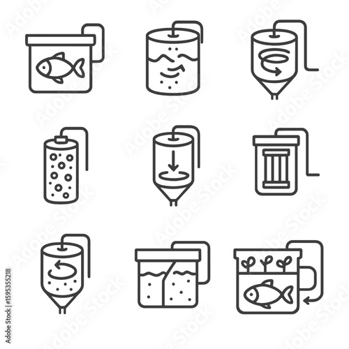 Detailed text tank vector separator isolated aquaponics no icons fish speech icon