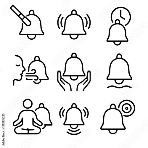 Meditation vector session bell transparent grid chinese interval icons icon focus no