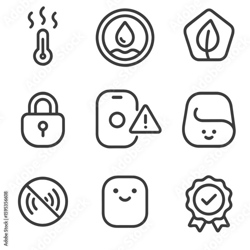Toxic icon rounded certification baby soft vector overheat child lock seal safety