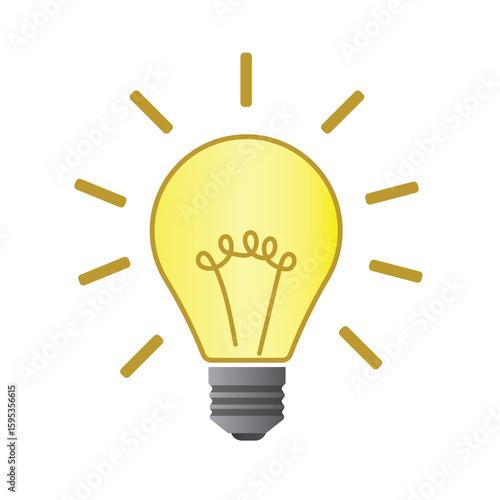 Drawing of a yellow light bulb, for designing a concept of creative and innovative ideas. illustration 