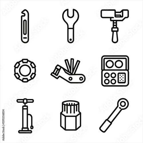 Icon lever icons remover pedal torque repair spoke vector wrench bicycle patch