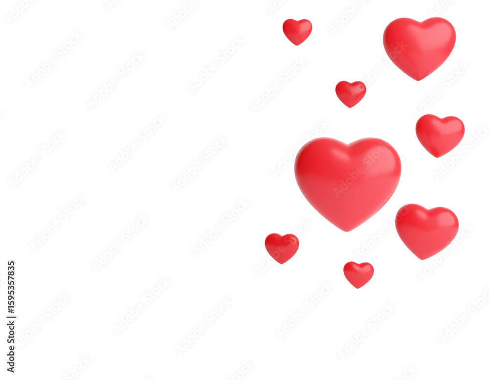 3D Heart Emoji Icon, Freisteller, Cutout 3D Heart Emoji Icon, Freisteller, Cutout