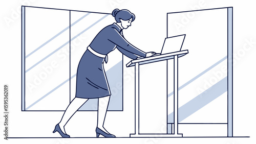 man in Professional Dress | Desk Collaboration (Industrial Slate & Ochre Theme)