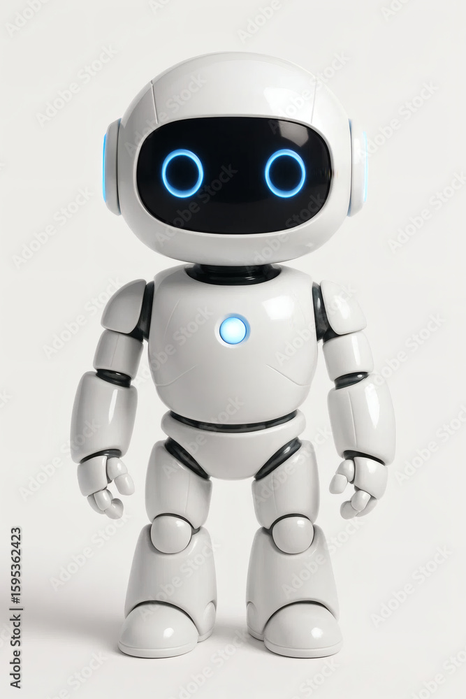 Fototapeta premium Futuristic cute white robot