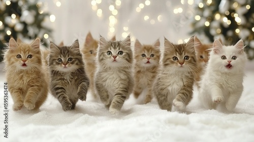Adorable Kittens Frolicking in a Winter Wonderland