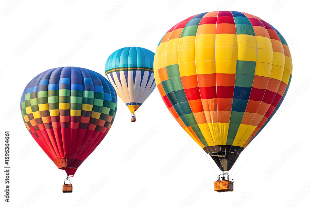 Obraz premium a group of colorful hot air balloons isolated on AI Generated by PNG