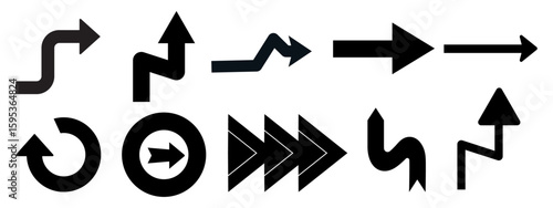 Arrow icon set. Arrow vector collection. bend traffic sign vector ilustration.
