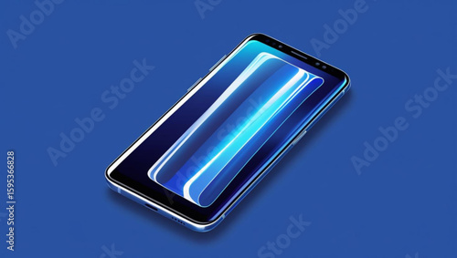 Modern smartphone with curved edge-to-edge display and abstract wallpaper.