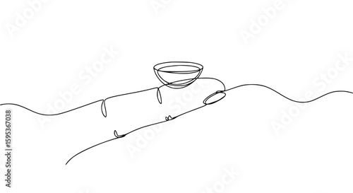 Single-line contour vector of a rigid orthokeratology lens on a finger