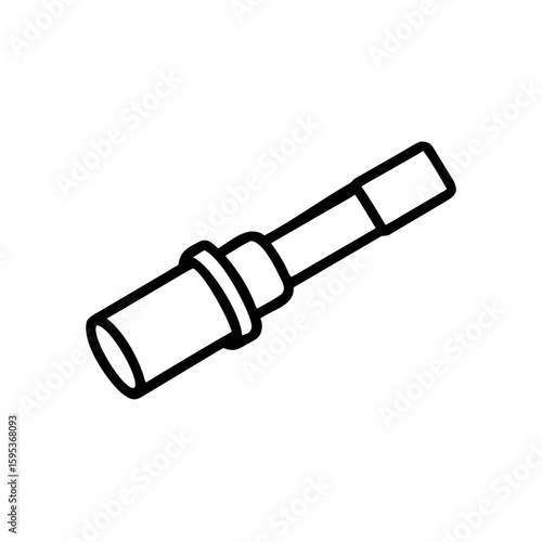 Simplified outline of a spyglass icon for navigation and exploration  