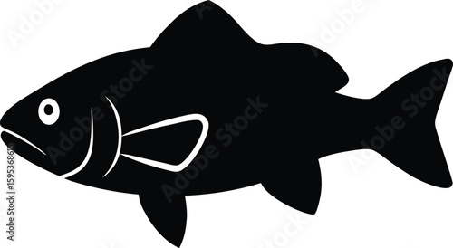 Barramundi silhouette vector art illustration