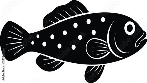 Blue Spotted Jawfish silhouette vector art illustration