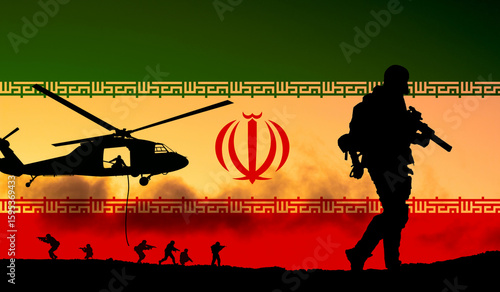 Conceptual image of war between Israel and Iran