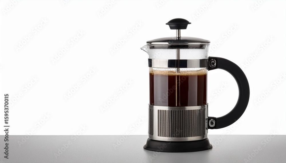 french press coffee maker isolated on clean white background french press coffee maker isolated on clean white background