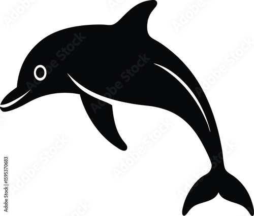 Wallpaper Mural Dolphin silhouette vector art illustration Torontodigital.ca