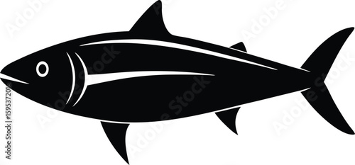 Kingfish silhouette vector art illustration