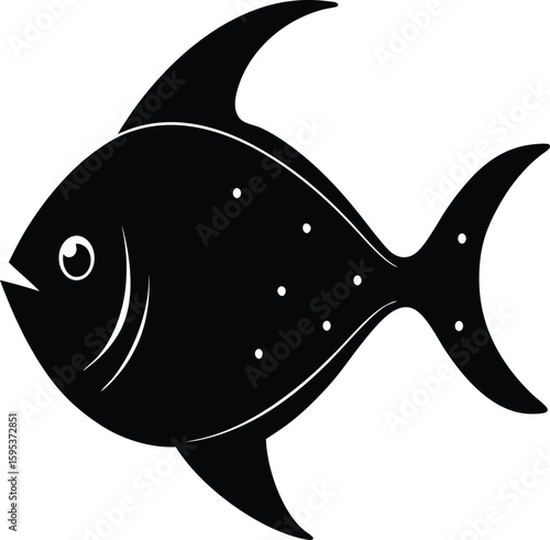 Moonfish silhouette vector art illustration