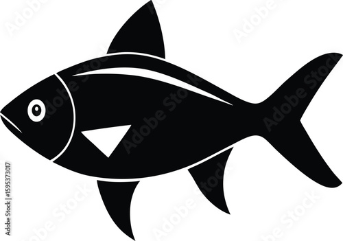 Neon Tetra silhouette vector art illustration