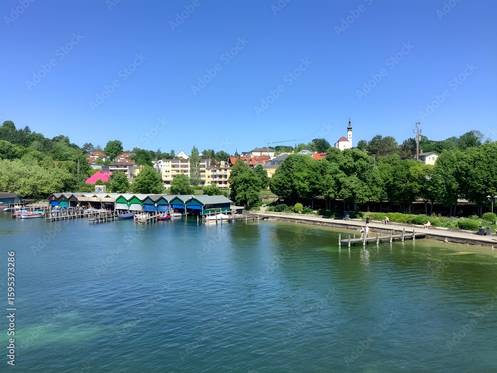 Fototapeta premium Panoramic view of Lake Starnberg, Bavaria