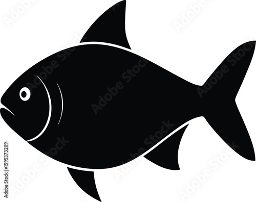 Pacu silhouette vector art illustration