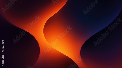 Abstract background with glowing orange and red waves against a dark blue backdrop. Modern and vibrant