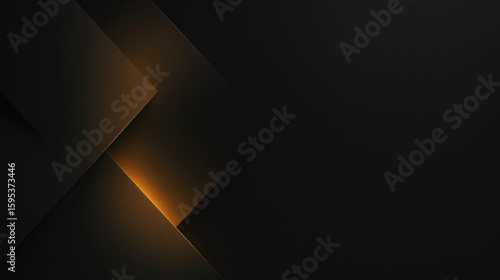 Luxury black abstract background with gold lines and geometric shapes. Modern and elegant design