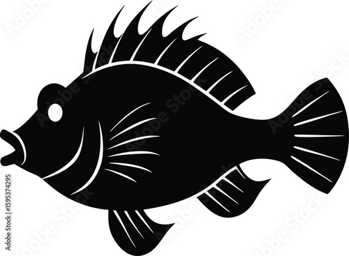 Scorpionfish Silhouette Vector Art Illustration