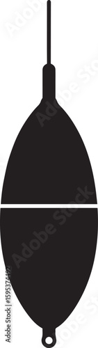 Fishing Float Silhouette Vector Format – Black Fishing Equipment Illustration