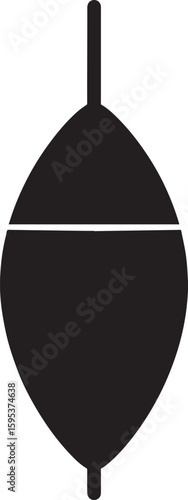 Fishing Float Silhouette Vector Format – Black Fishing Equipment Illustration