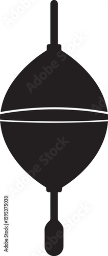 Fishing Float Silhouette Vector Format – Black Fishing Equipment Illustration