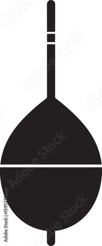 Fishing Float Silhouette Vector Format – Black Fishing Equipment Illustration