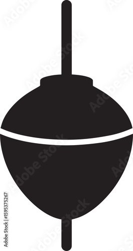 Fishing Float Silhouette Vector Format – Black Fishing Equipment Illustration