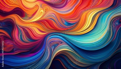 abstract wavy patterns of vibrant colours dynamic flowing shapes create a mesmerizing visual effect