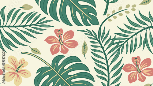 Seamless tropical floral pattern