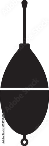 Fishing Float Silhouette Vector Format – Black Fishing Equipment Illustration