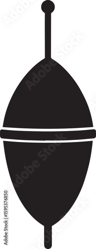 Fishing Float Silhouette Vector Format – Black Fishing Equipment Illustration