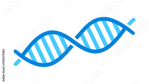 Blue D N A Double Helix Vector Icon Illustration
